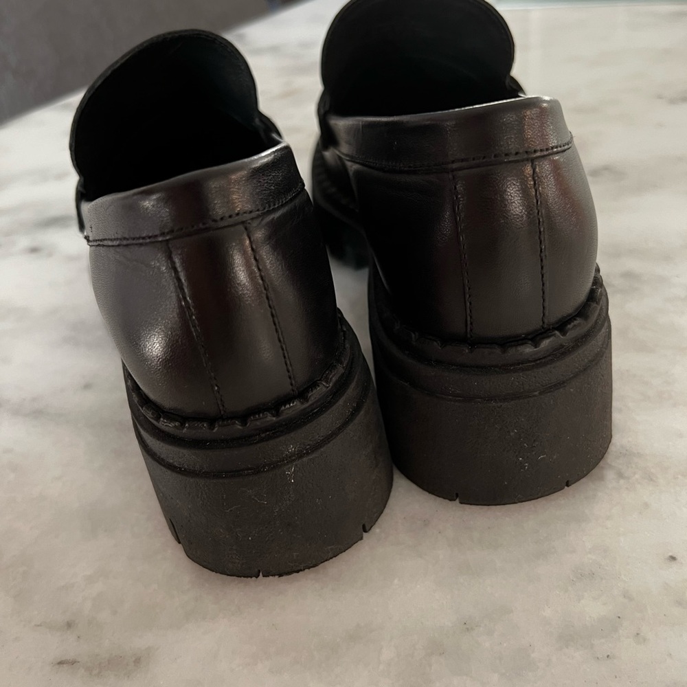 Free People Lyra Lug Sole Loafer women’s size 37.5 in black. No bag or box. - Picture 6 of 8